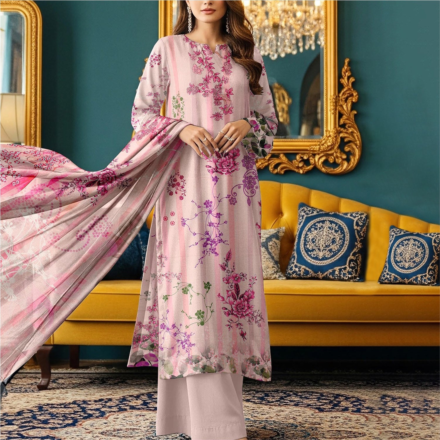 3 Piece Karandi Digital Suit (KRD002-3P)