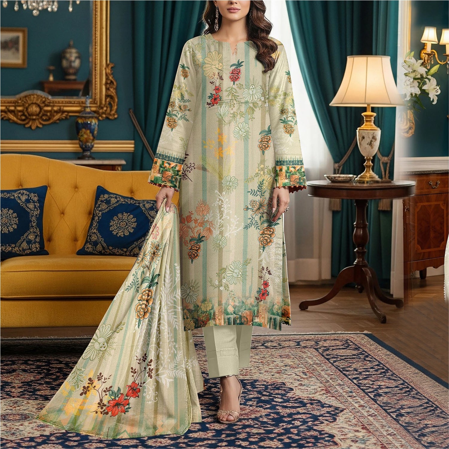 3 Piece Karandi Digital Suit (KRD007-3P)