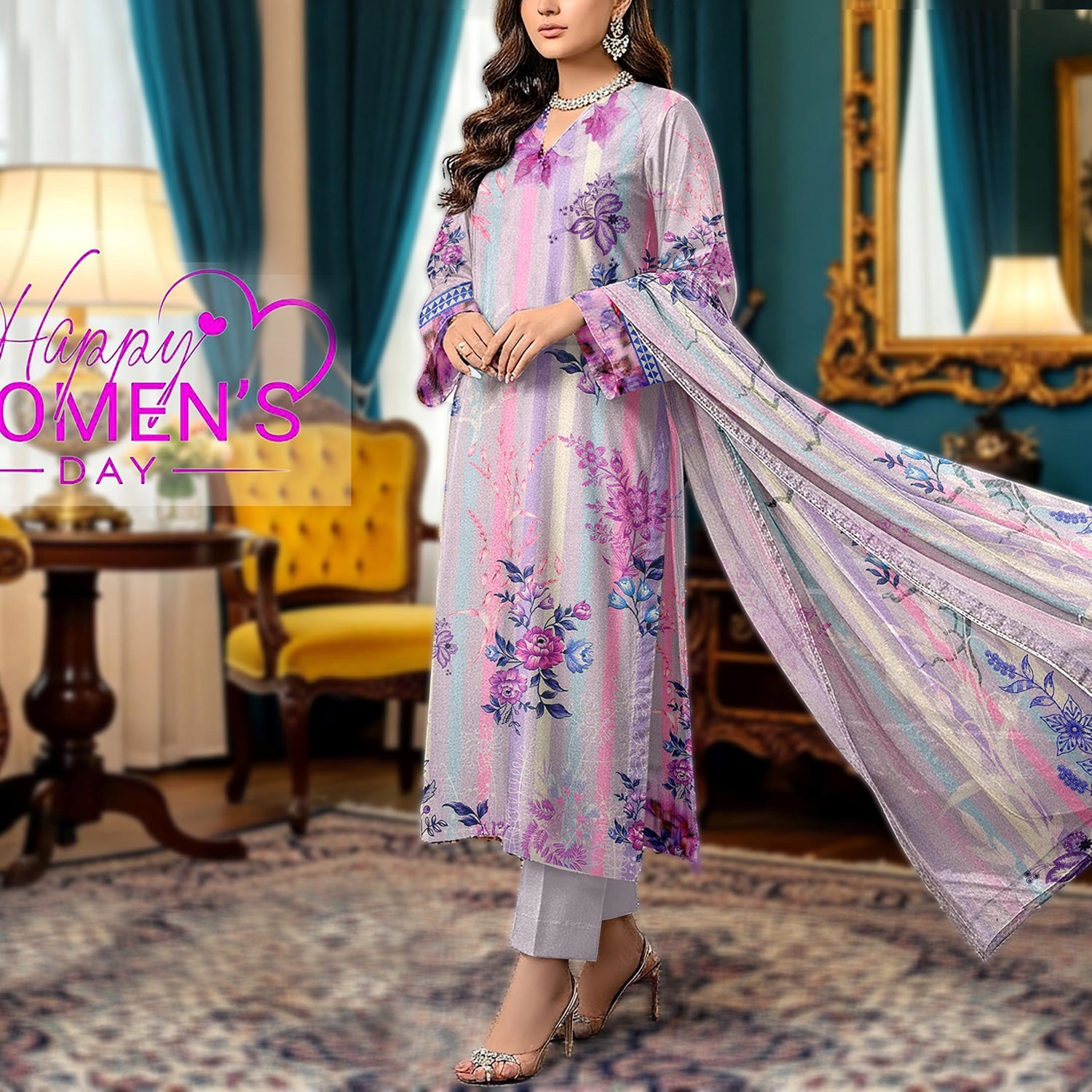 3 Piece Karandi Digital Suit (KRD005-3P)