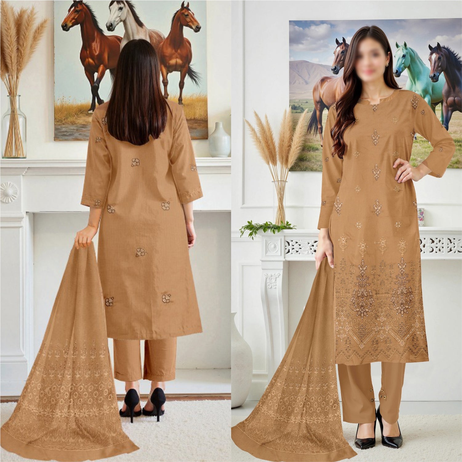 3 Piece Lawn Embroidered Suit (LNE1002-3P)