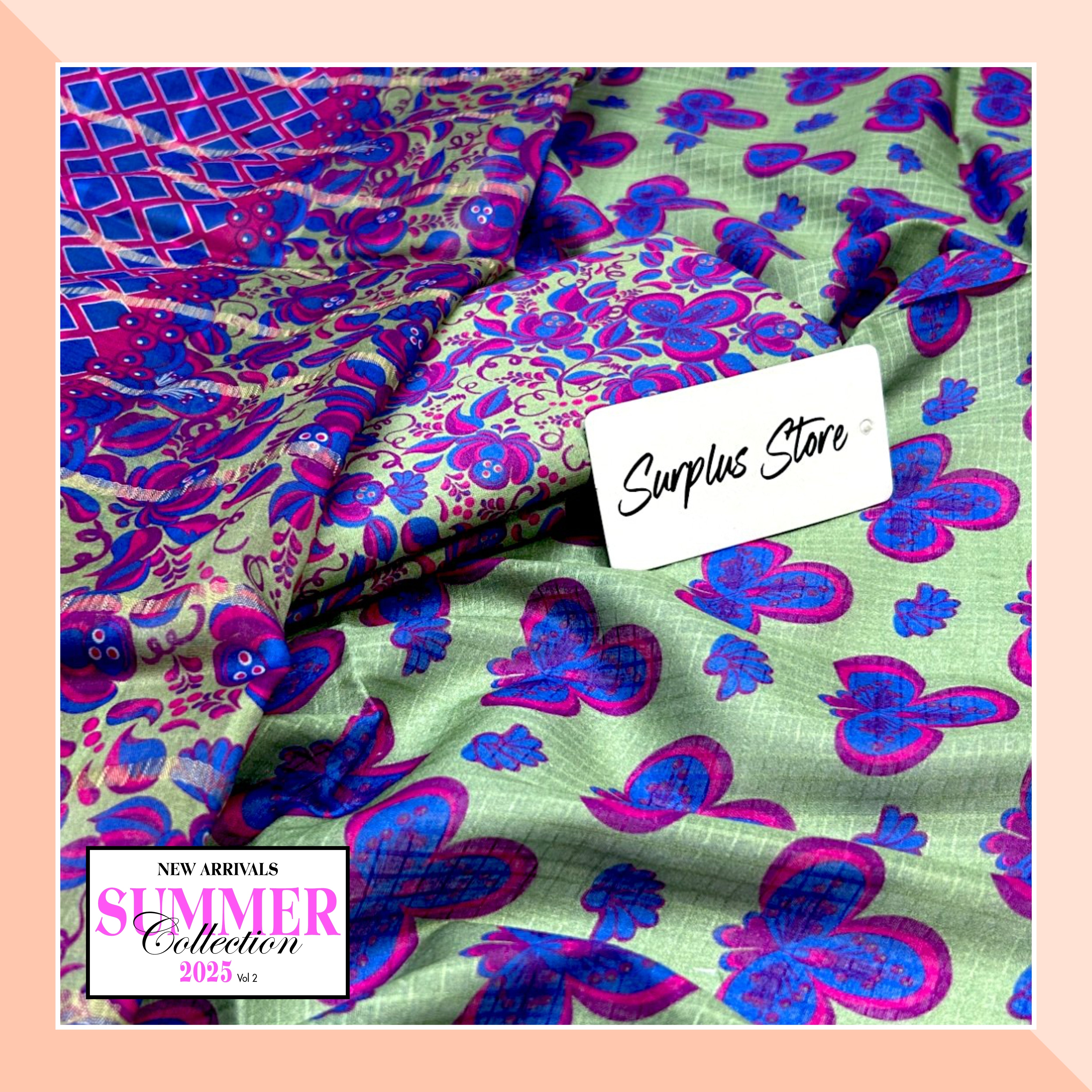 3 Piece Unstitched Textured Printed Lawn Suit (LD003-3P)