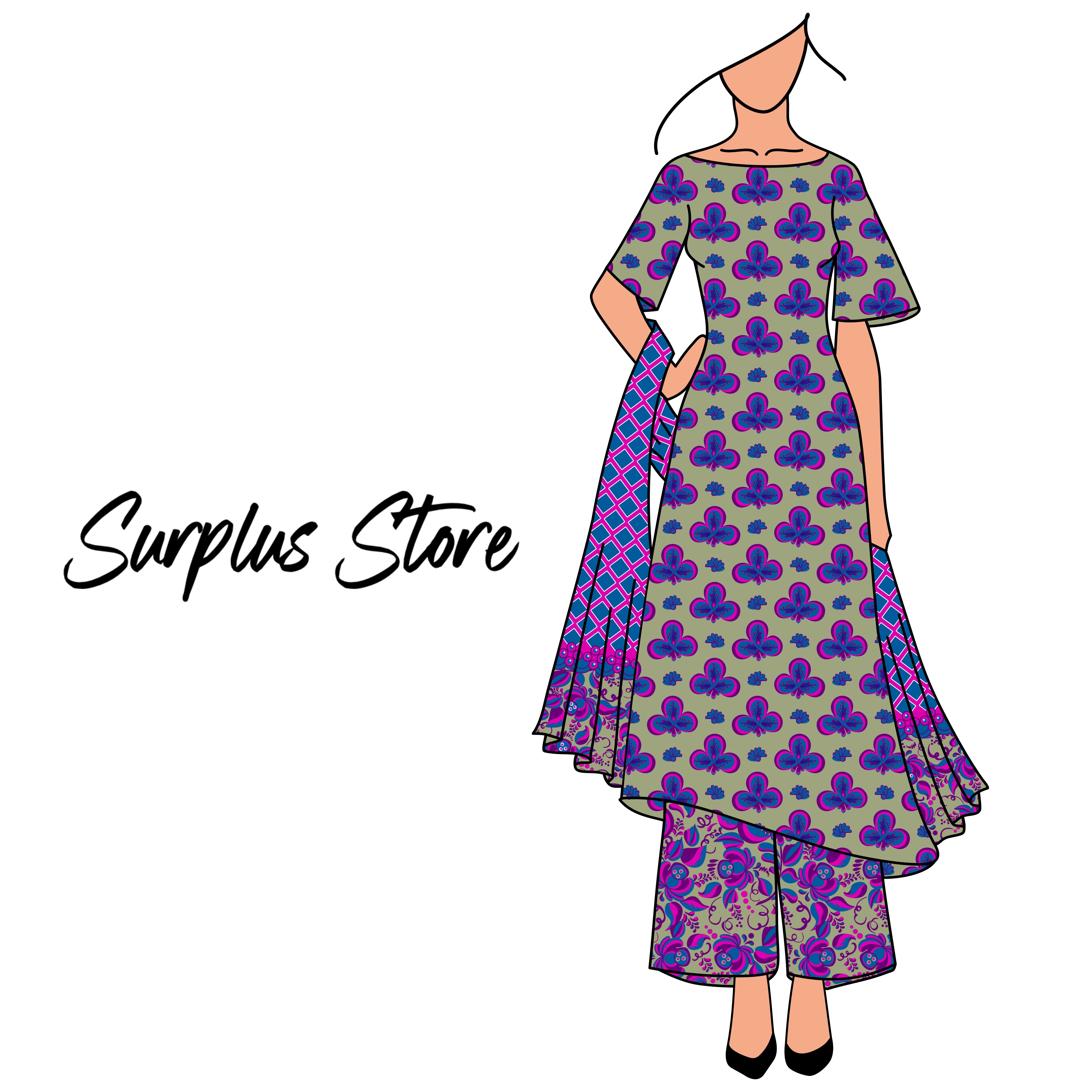 3 Piece Unstitched Textured Printed Lawn Suit (LD003-3P)