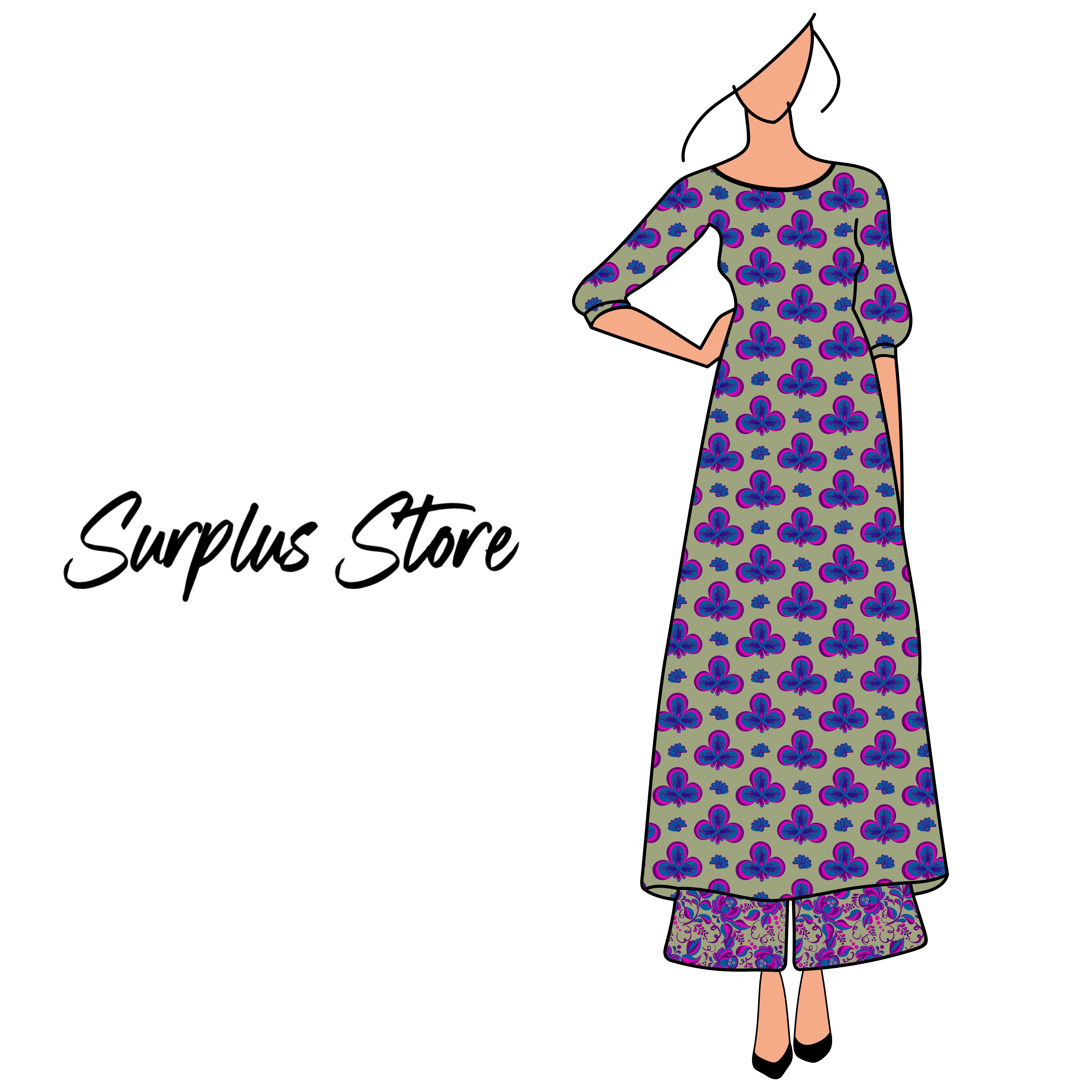 2 Piece Unstitched Textured Printed Lawn Suit (LD019-2P)