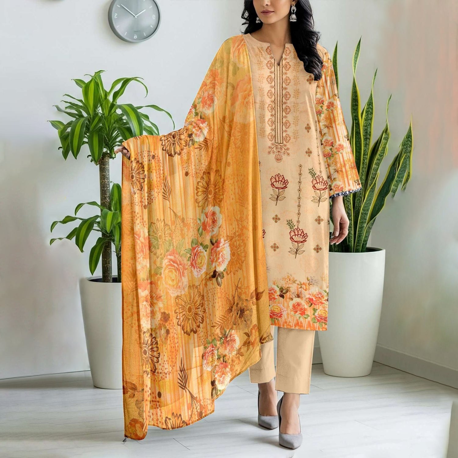 3 Piece Karandi Embroidered Suit (KRE001-3P)