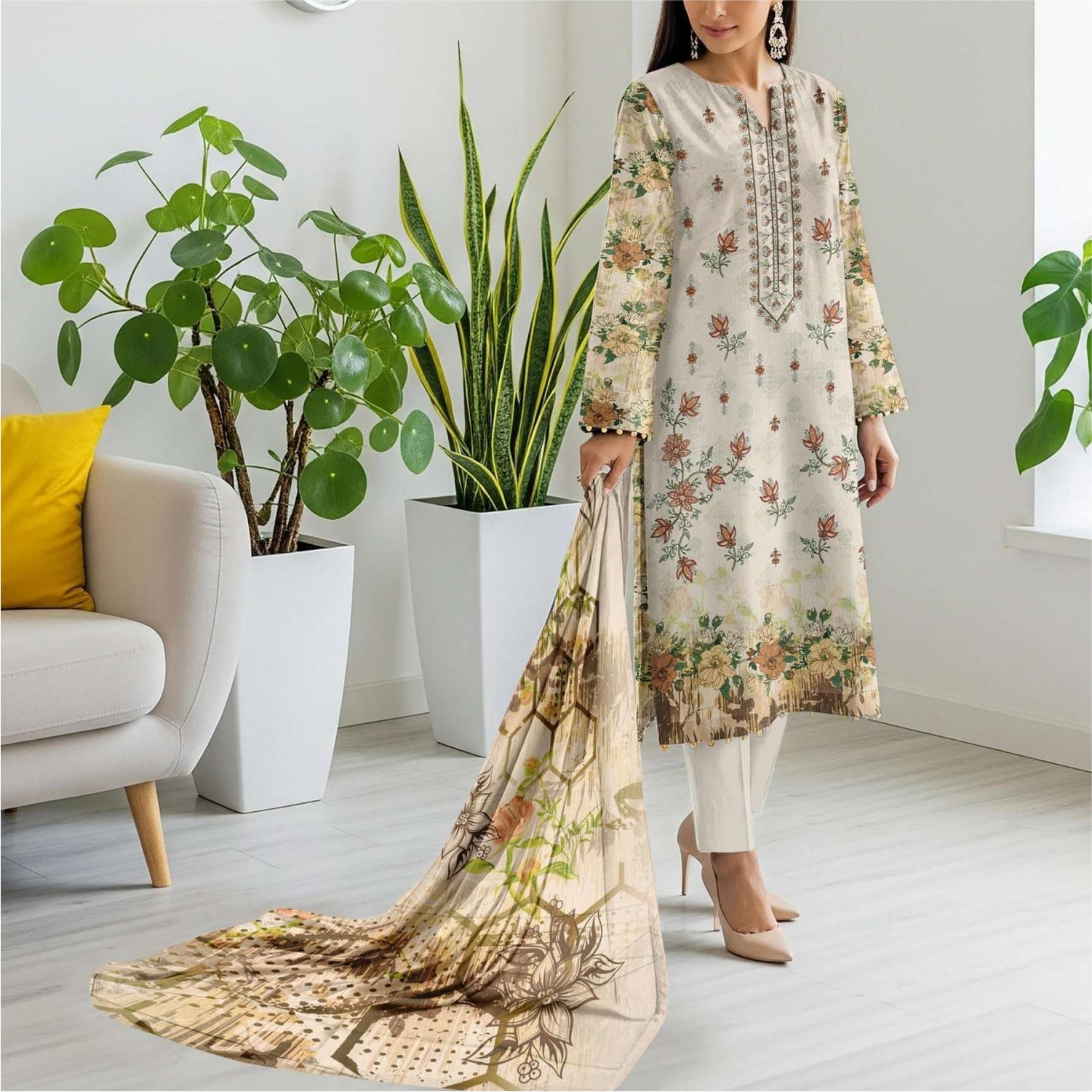 3 Piece Karandi Embroidered Suit (KRE004-3P)