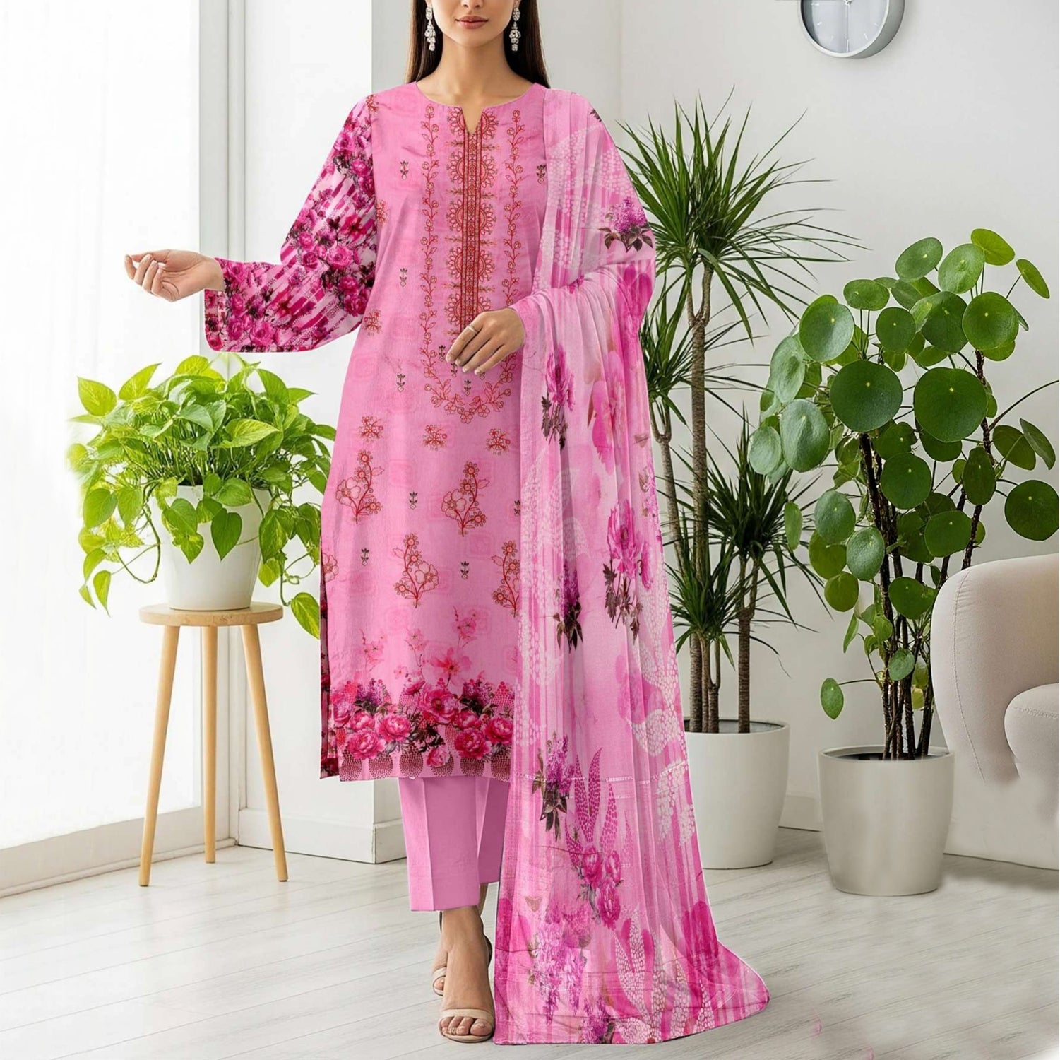 3 Piece Karandi Embroidered Suit (KRE005-3P)