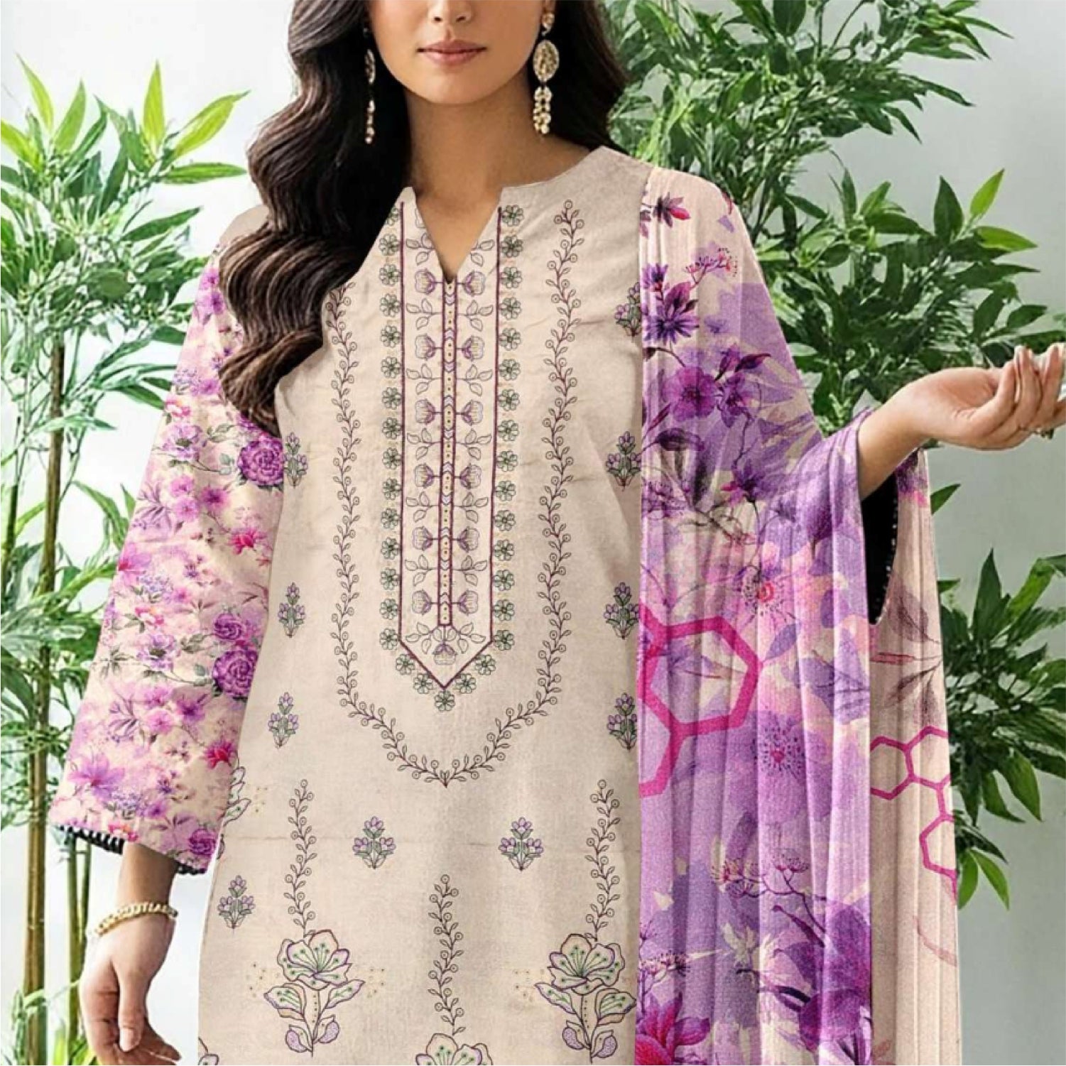 3 Piece Karandi Embroidered Suit (KRE006-3P)