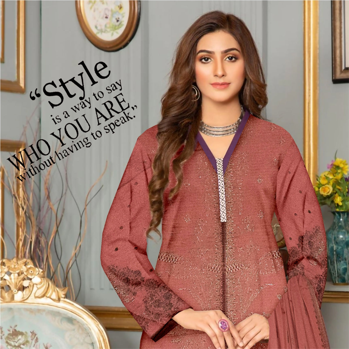 3 Piece Viscose Jacquard Brosha Suit Vol-1 (VJB001-3P)